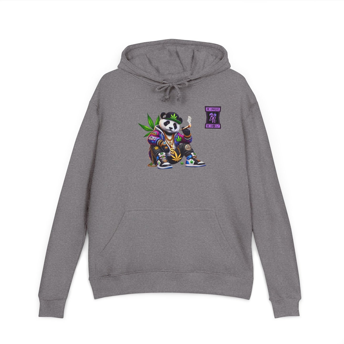 Panda 420 Streetwear Hoodie — Cannabis Leaf Graphic Pullover
