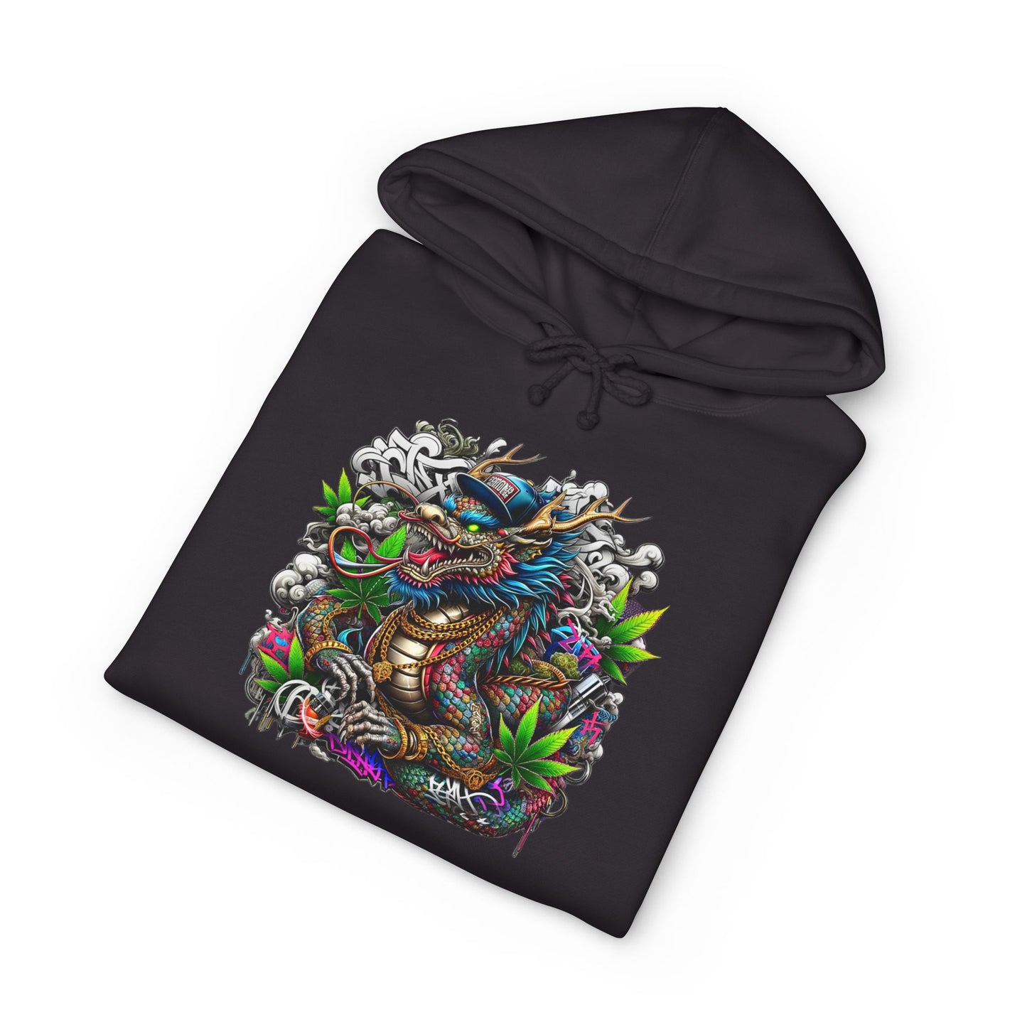 Colorful Dragon Design Unisex Heavyweight Hoodie, Graphic Sweatshirt, Streetwear Fashion, Unique Gift, Cozy Wear
