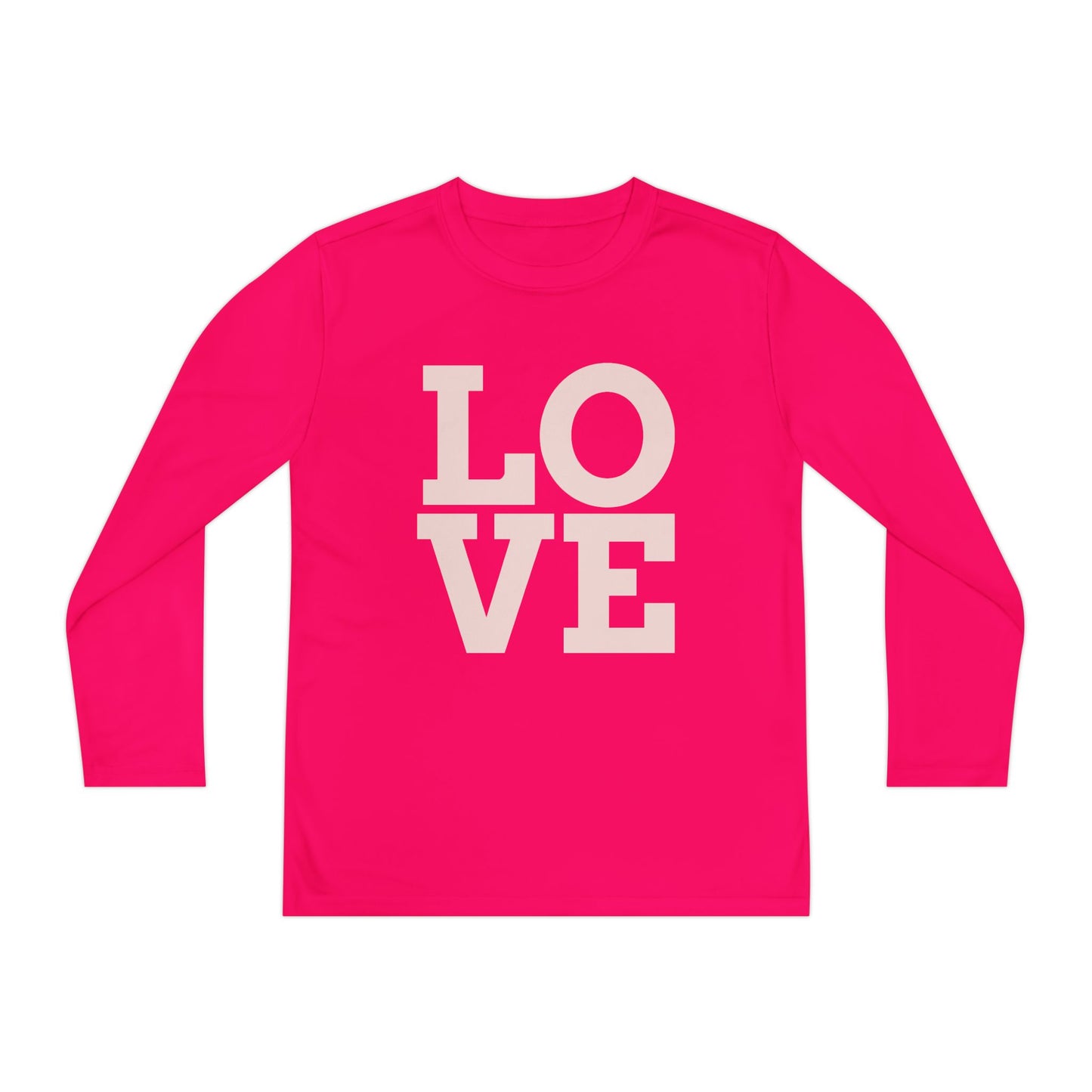 Youth Long Sleeve Love Competitor Tee | Cute Kids Shirt, Gift for Teens, Unique Style Tee, Birthday Present, Be Yourself Wear