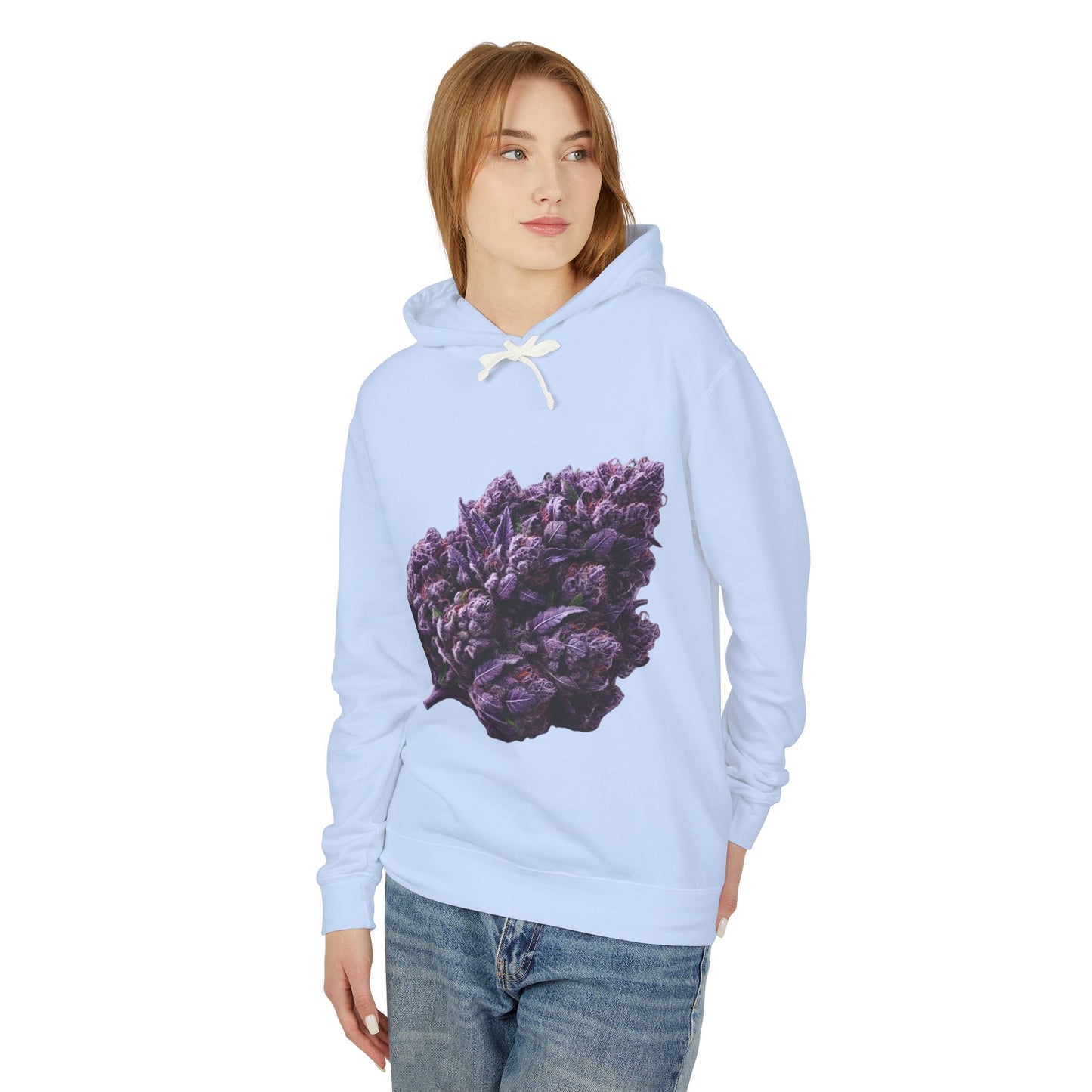 Botanical Purple Flower Hoodie, Unisex Lightweight Sweatshirt, Cozy Casual Wear, Nature Lover Gift, Spring Fashion, Eco-Friendly Apparel