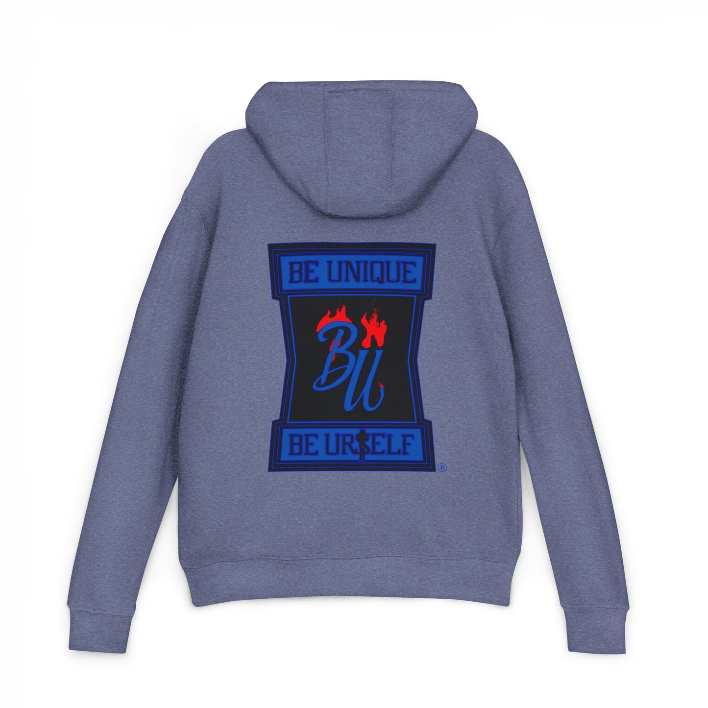 Hoodie — Be Unique Be Urself Blue Flame Graphic Hooded Sweatshirt
