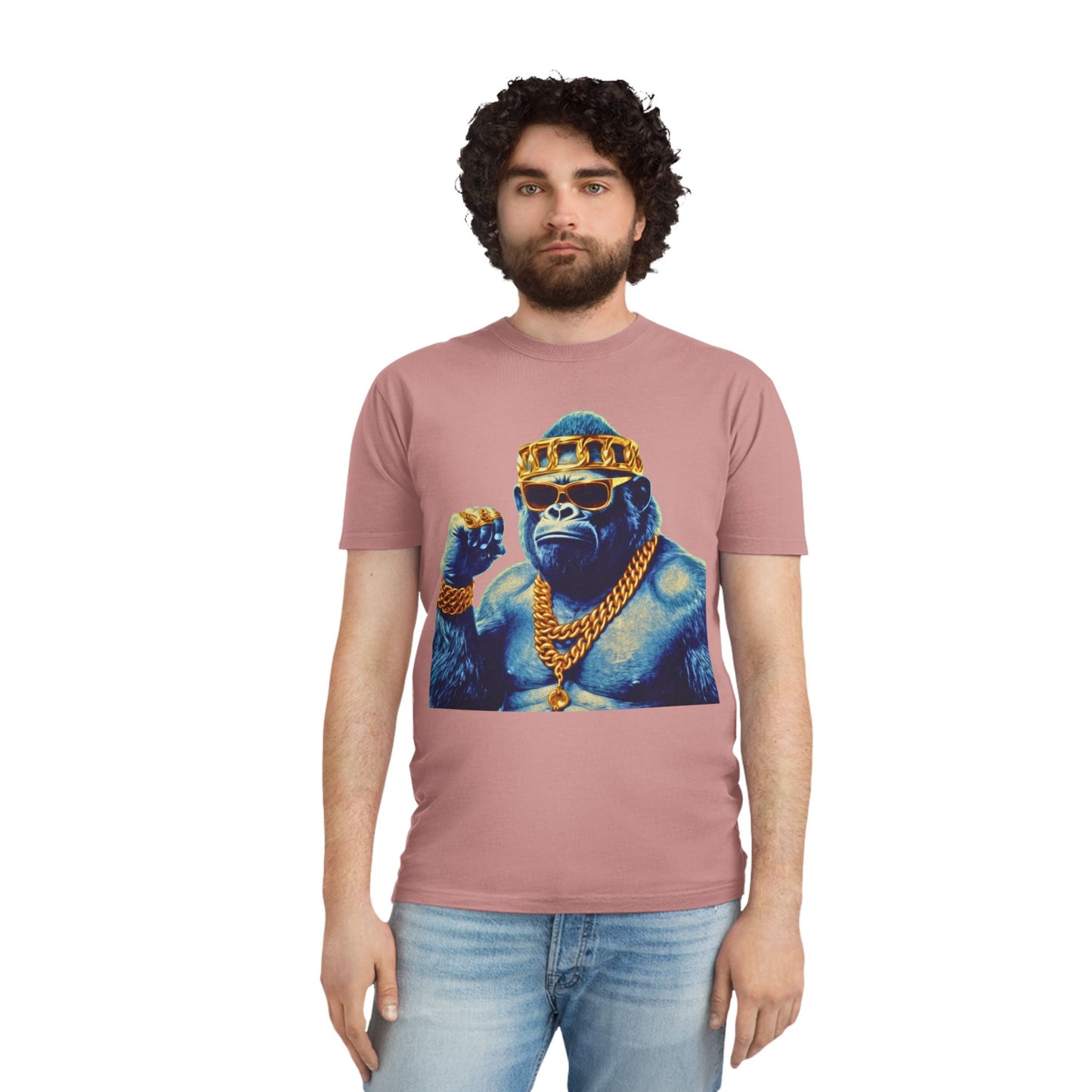 Cool Gorilla Graphic Tee, Casual Faded Shirt, Unisex Streetwear, Gift for Animal Lovers, Trendy Vintage Style