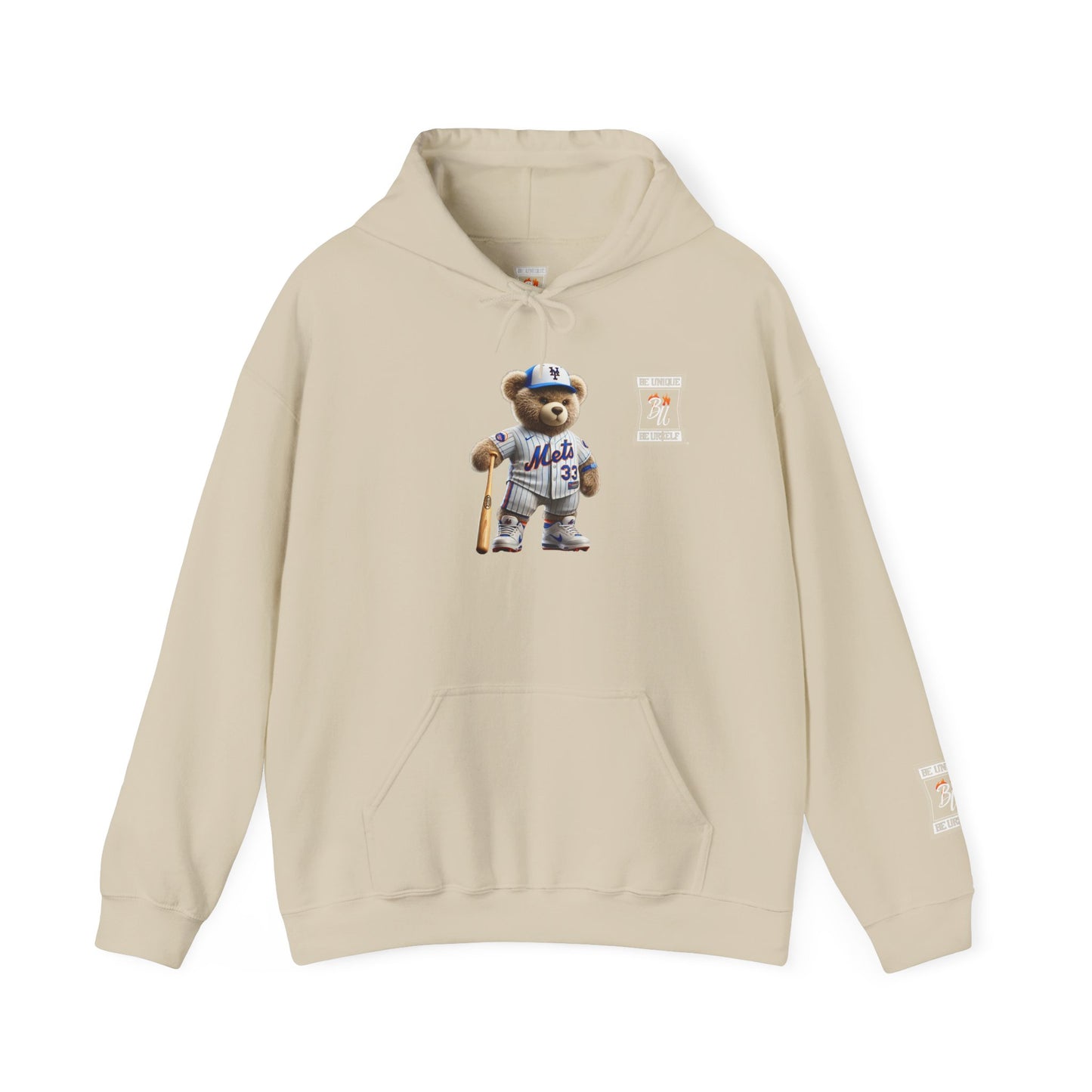 Baseball Teddy Hoodie — Cute Mets Bear Sweatshirt, Fan Gift