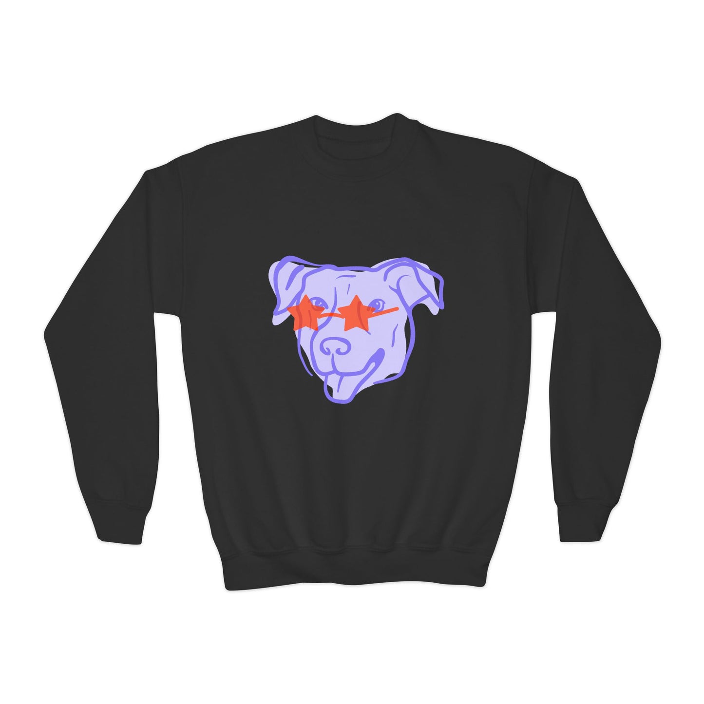 Youth Crewneck Sweatshirt with Playful Dog Design | Perfect for Pet Lovers, Everyday Comfort, Gift Idea, Unique Style, Trendy Apparel