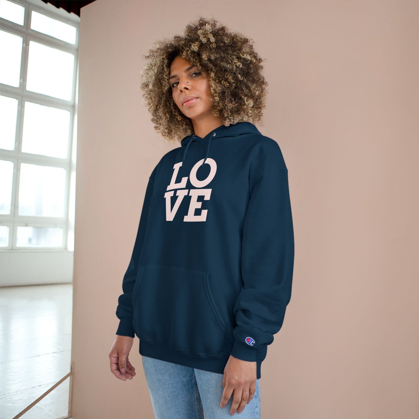 Champion Hoodie with Love & Be Unique Designs | Trendy Unisex Apparel | Perfect for Everyday Wear, Casual Outings, Gift Ideas