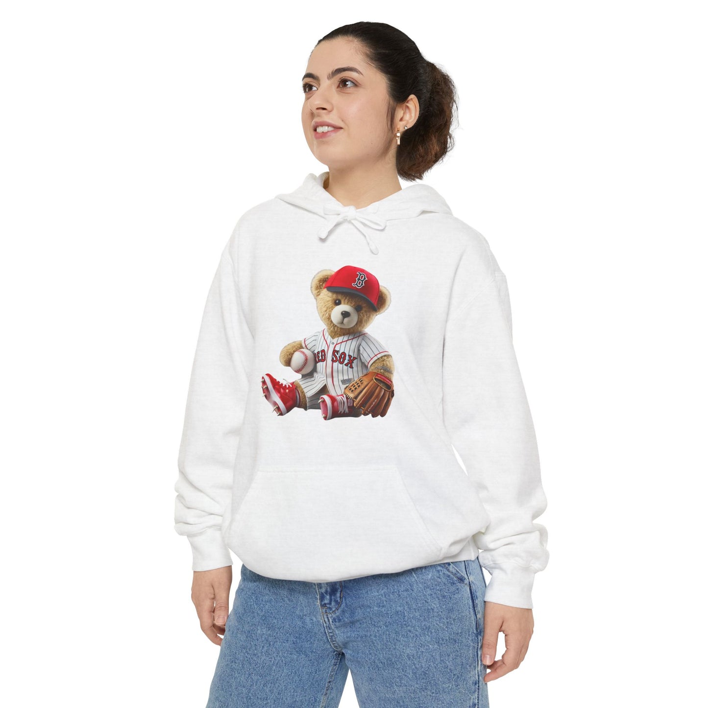 Baseball Bear Hoodie, Cute Unisex Pullover, Sports Gift, Cozy Streetwear, Perfect for Casual Outings, Baseball Fans