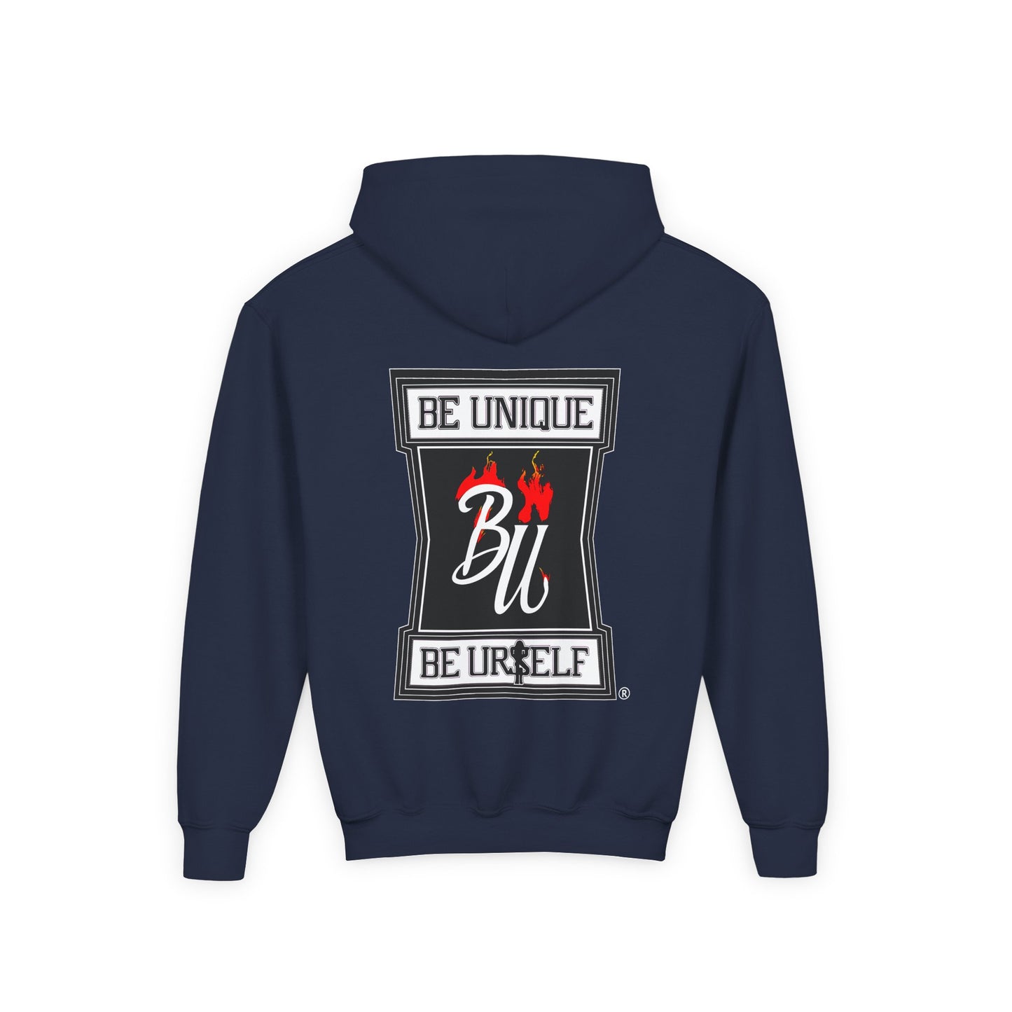 Youth Hoodie — Be Unique Be Urself Graphic Hoodie with Octopus Skull Design