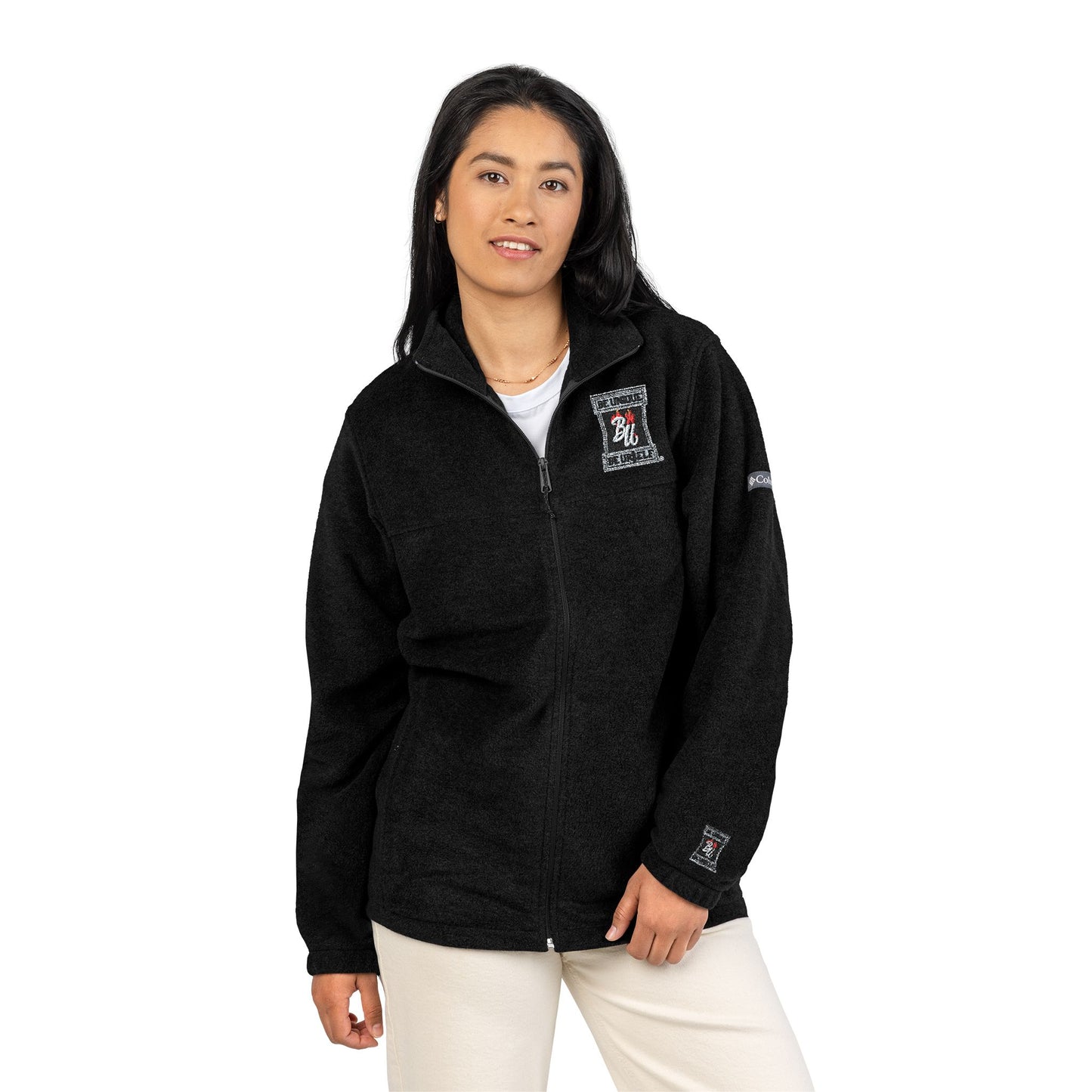 Embroidered Fleece Jacket — 'Be Unique Be Yourself' Chest & Back Design