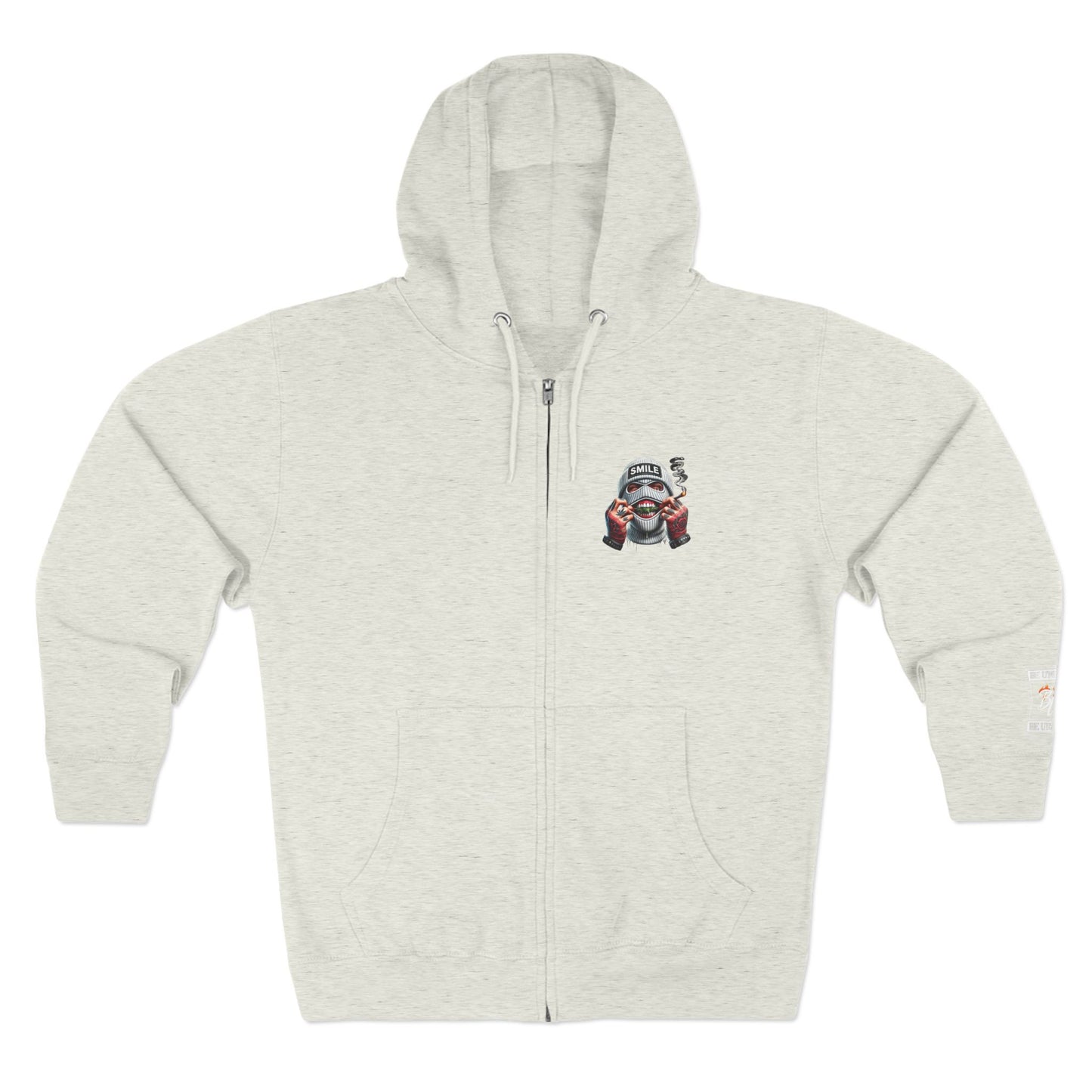 Urban Art Zip Hoodie - Smile Design for Trendsetters
