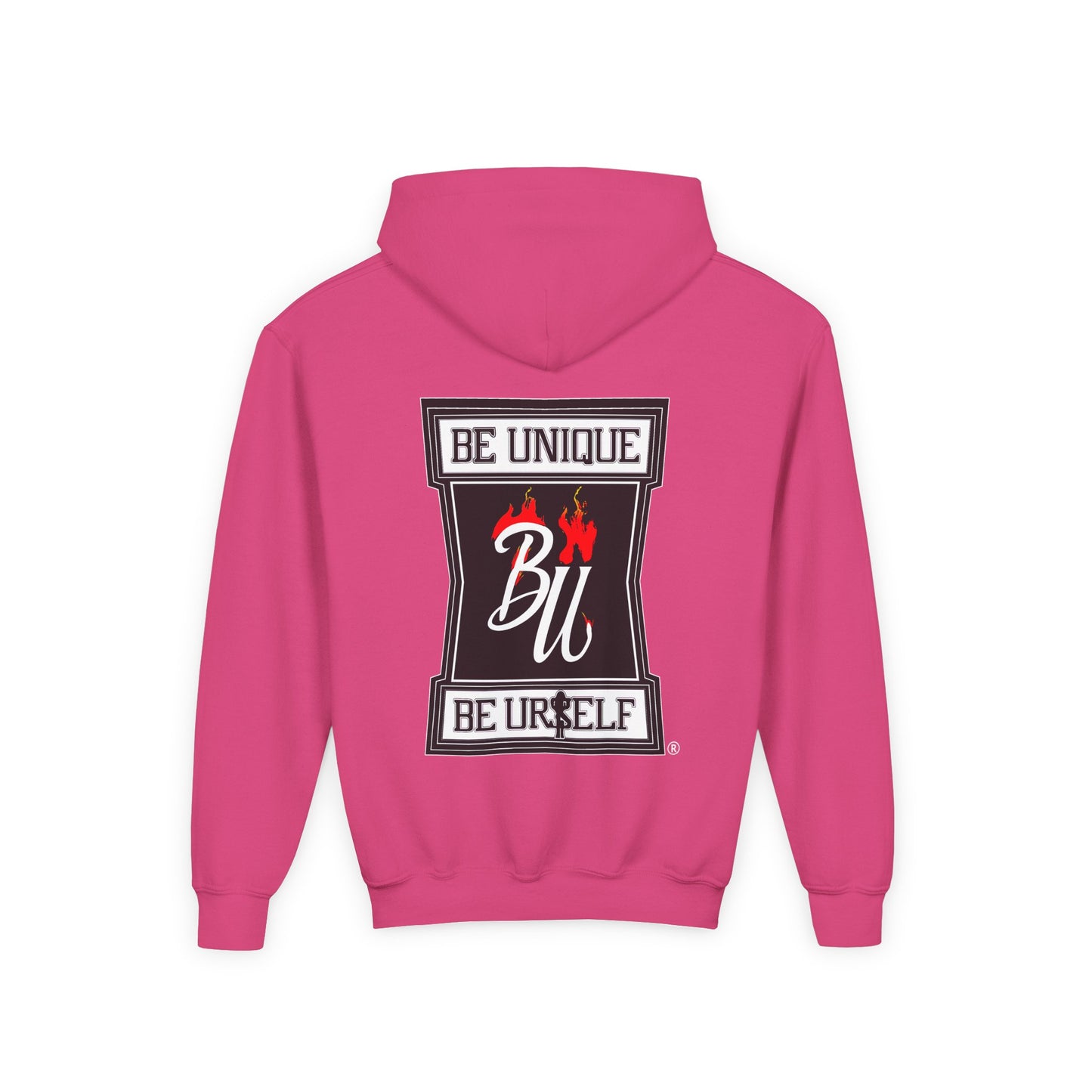 Youth Hoodie — Be Unique Be Urself Graphic Hoodie with Octopus Skull Design