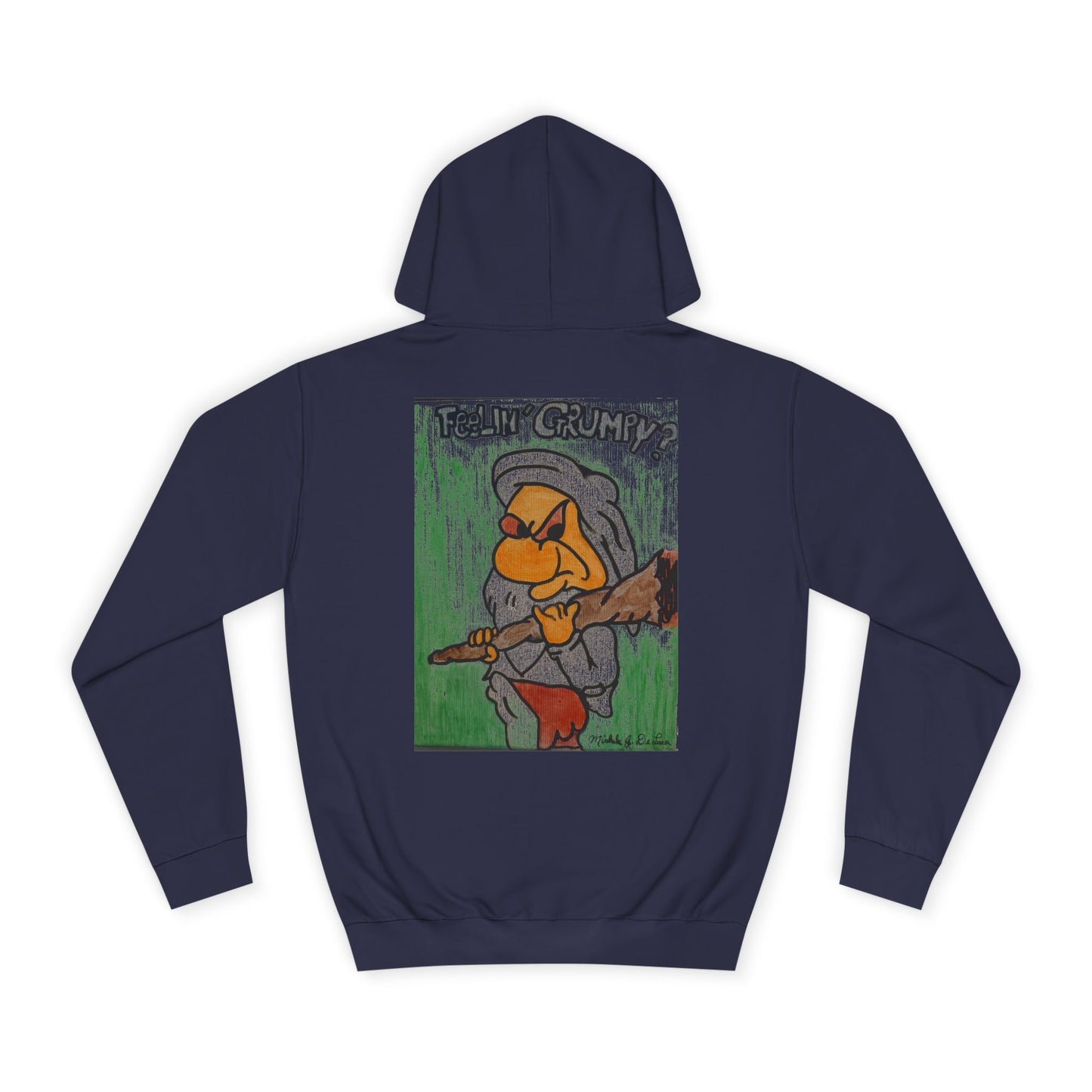 Grumpy Cartoon College Hoodie, Unisex Apparel for Students, Cozy Gift for School, Funny Pullover Sweatshirt, Hooded Sweatshirt