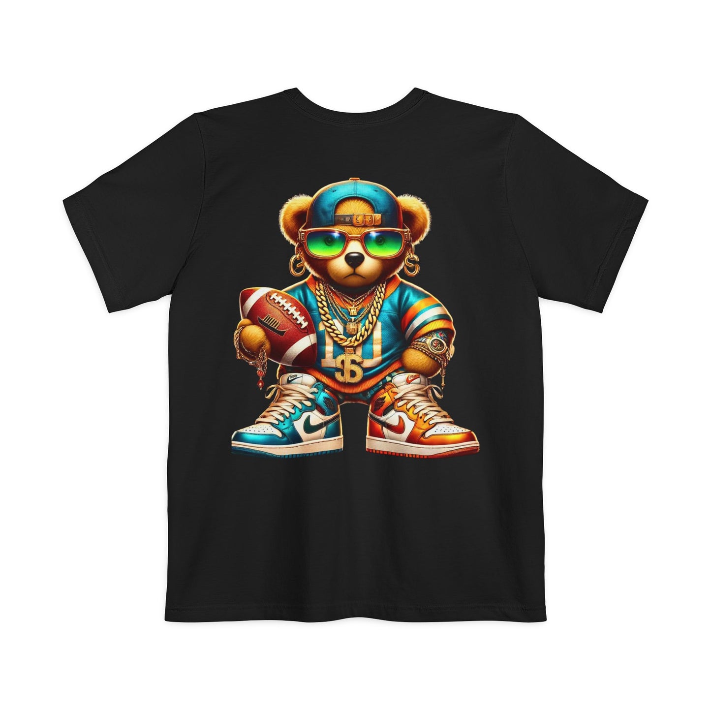 Trendy Hip-Hop Bear Pocket T-Shirt | Unisex Streetwear Tee | Cool Graphic Tee for Sports Lovers | Gift for Teens & Athletes
