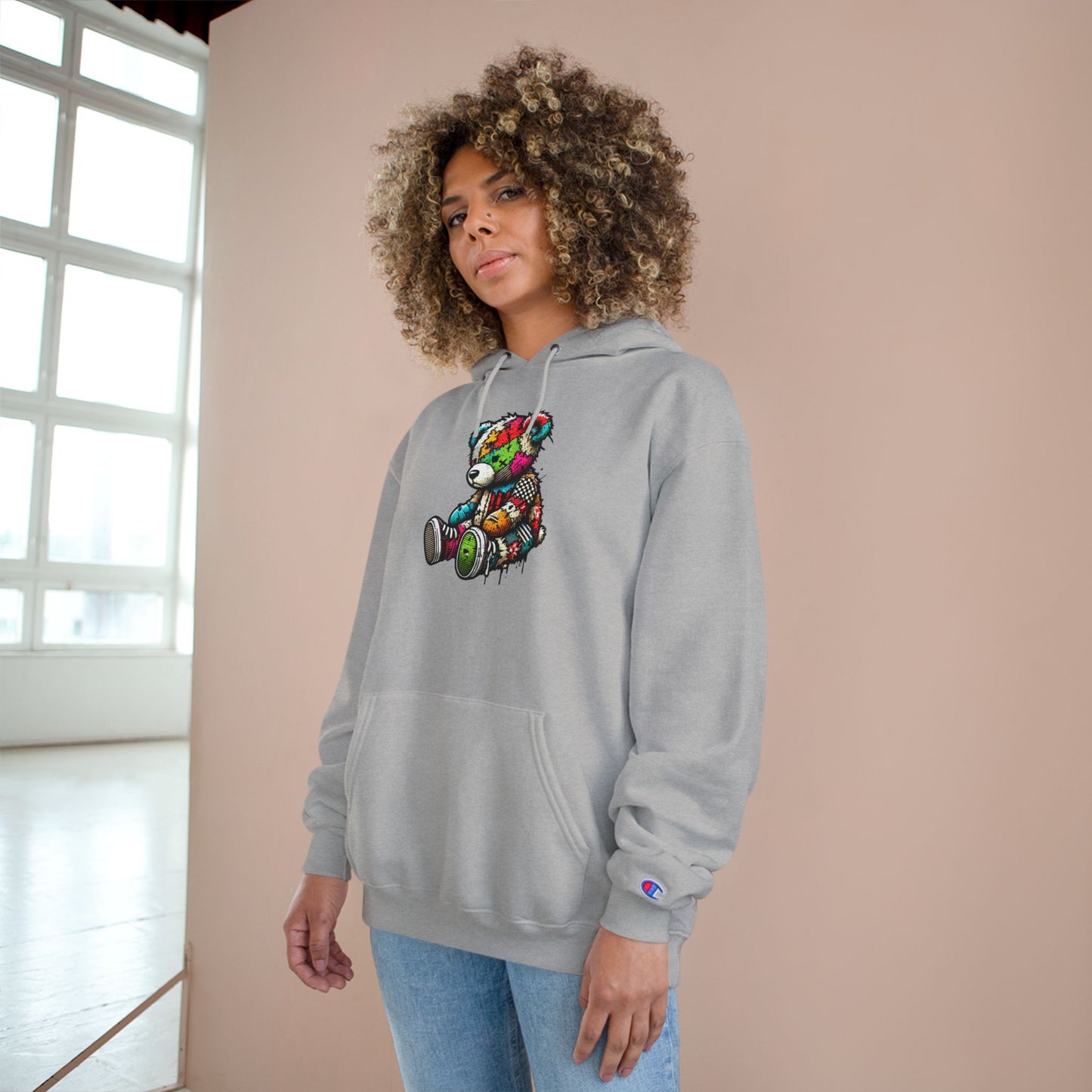 Whimsical Bear Graphic Hoodie - Be Unique, Be Yourself