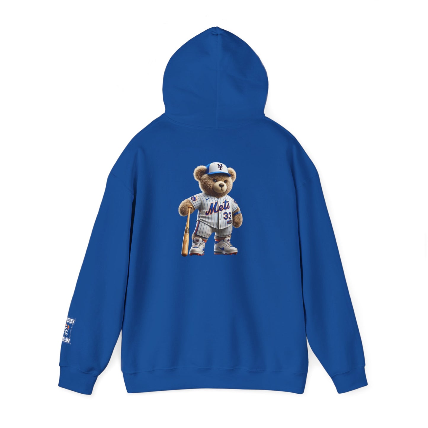 Baseball Teddy Hoodie — Cute Mets Bear Sweatshirt, Fan Gift