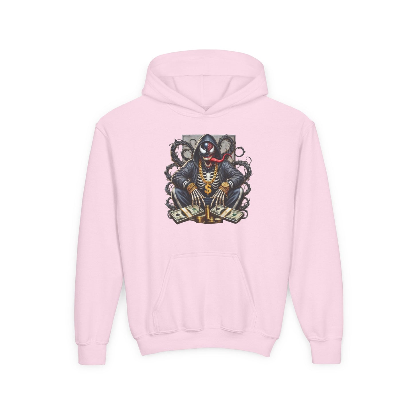 Youth Hoodie — Be Unique Be Urself Graphic Hoodie with Octopus Skull Design