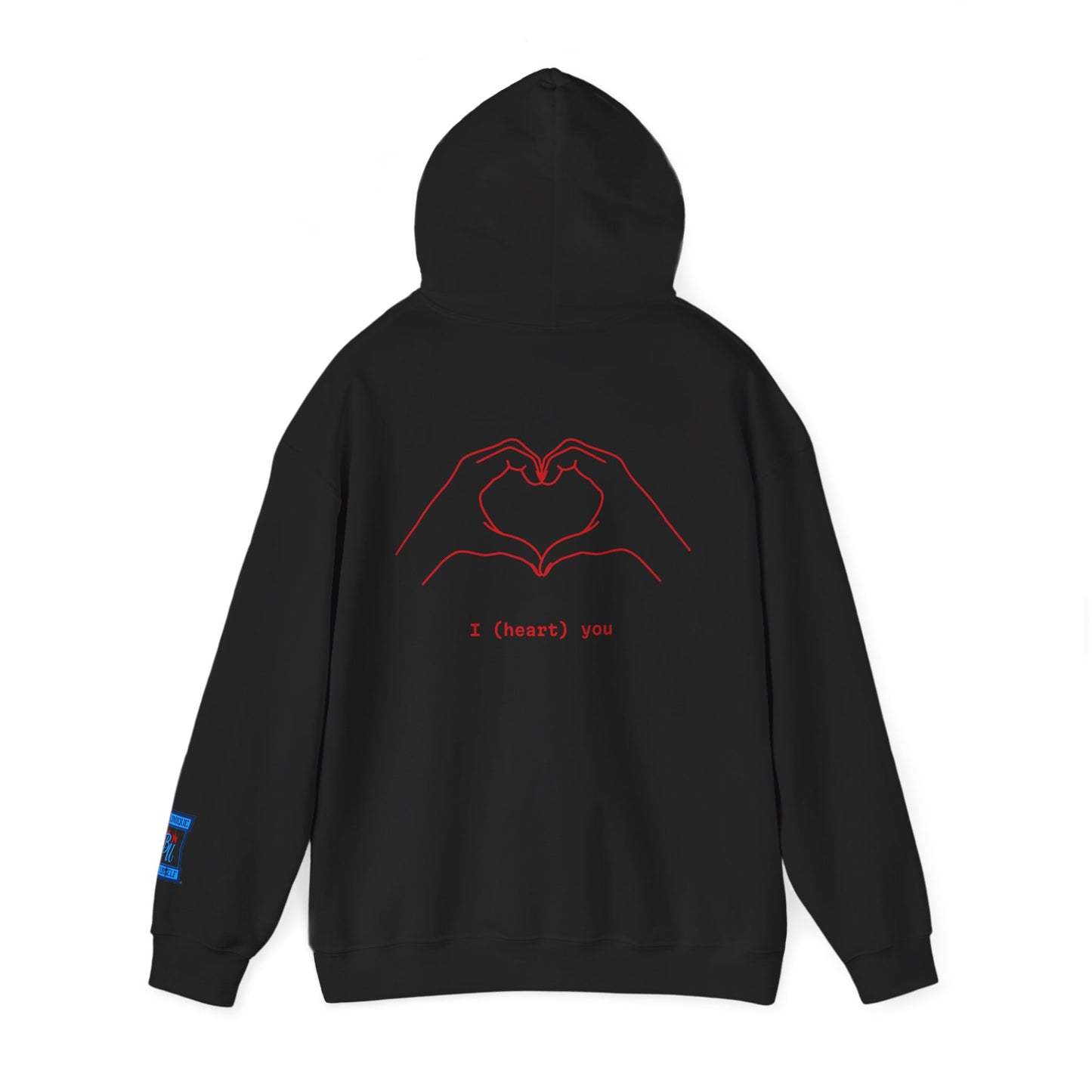 Heart Hands Hoodie — "I (heart) you" Minimal Valentine Sweatshirt