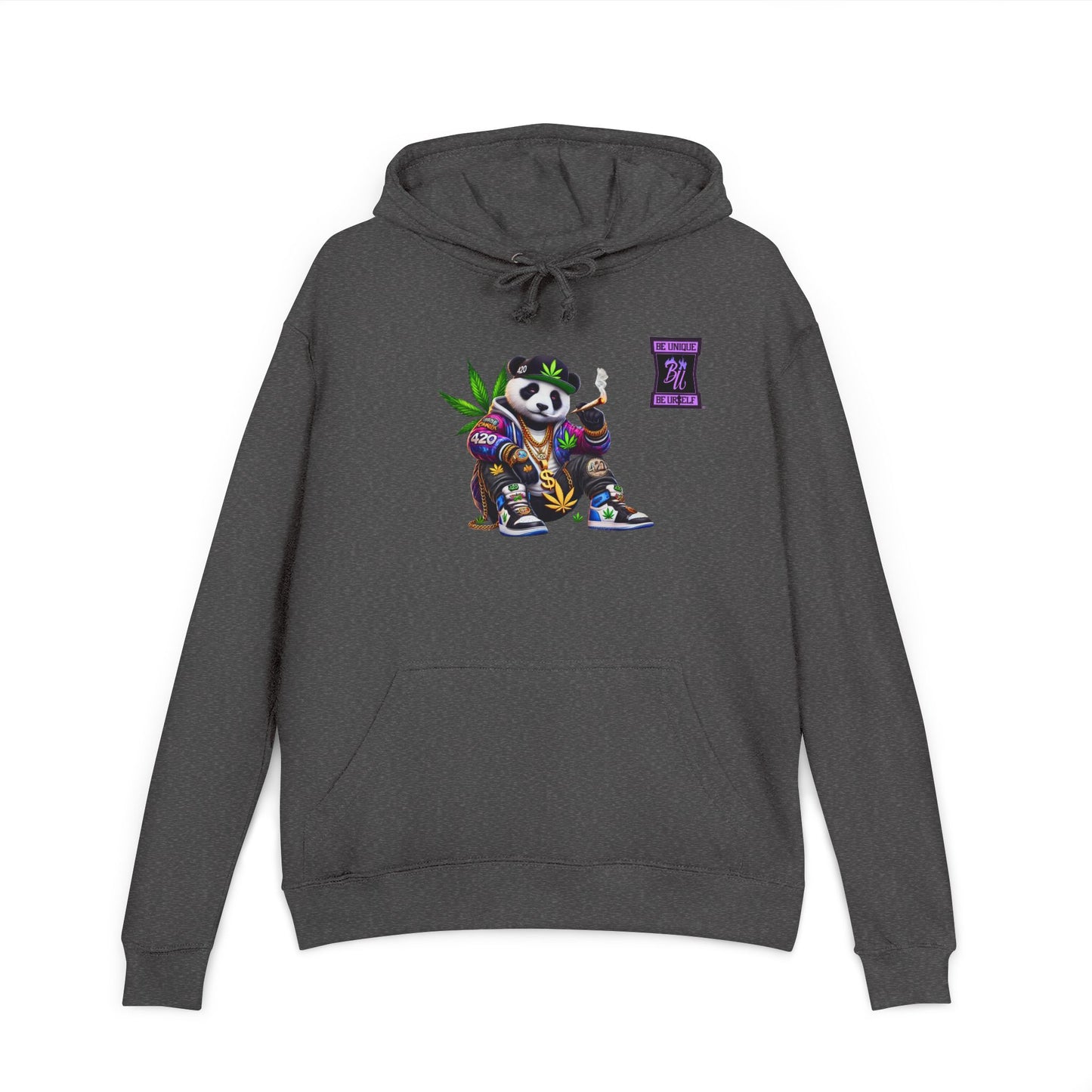 Panda 420 Streetwear Hoodie — Cannabis Leaf Graphic Pullover