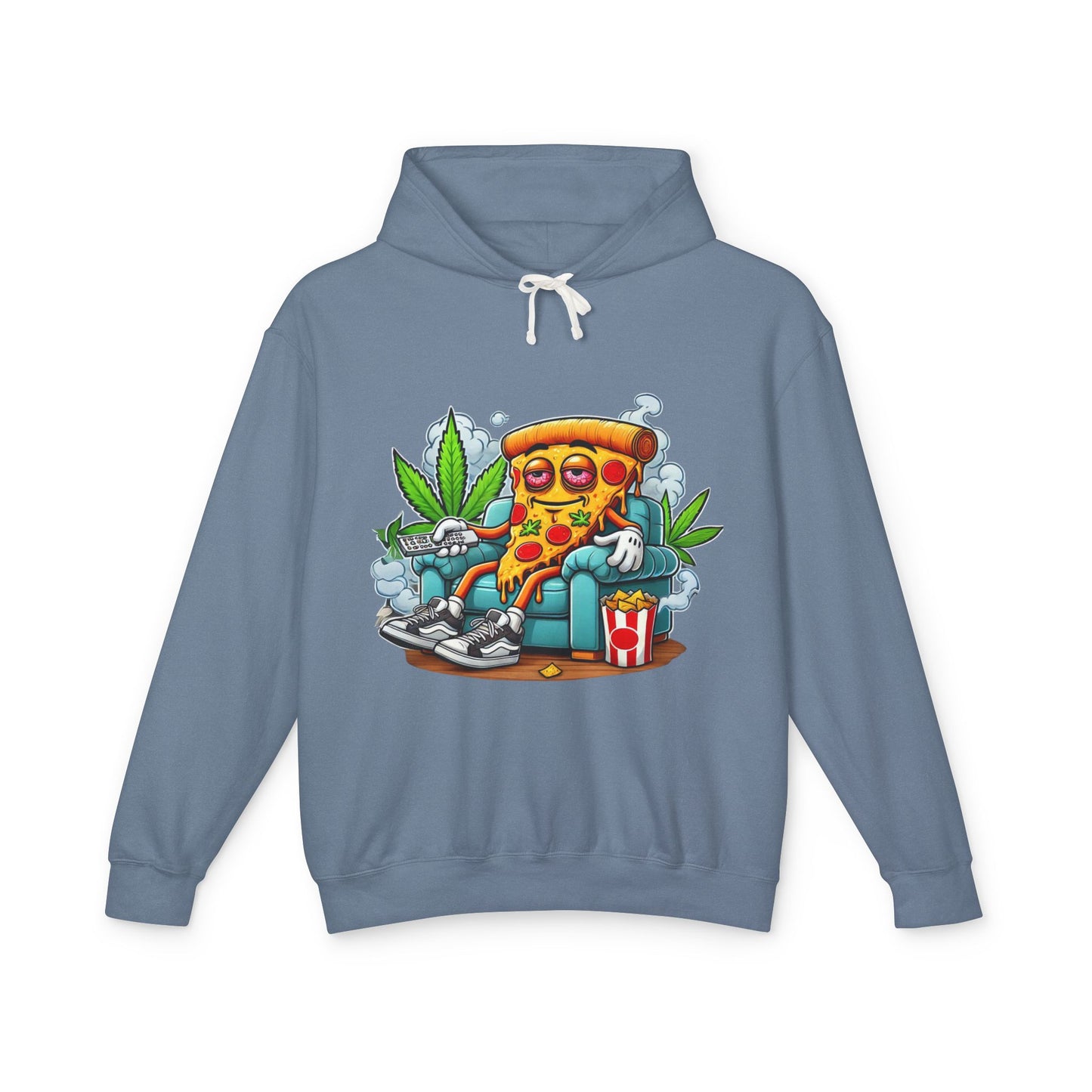 Chill Pizza Vibes Hoodie, Unisex Hooded Sweatshirt, Relaxed Pizza Lover Gift, Stoner Apparel, Weekend Comfort Wear
