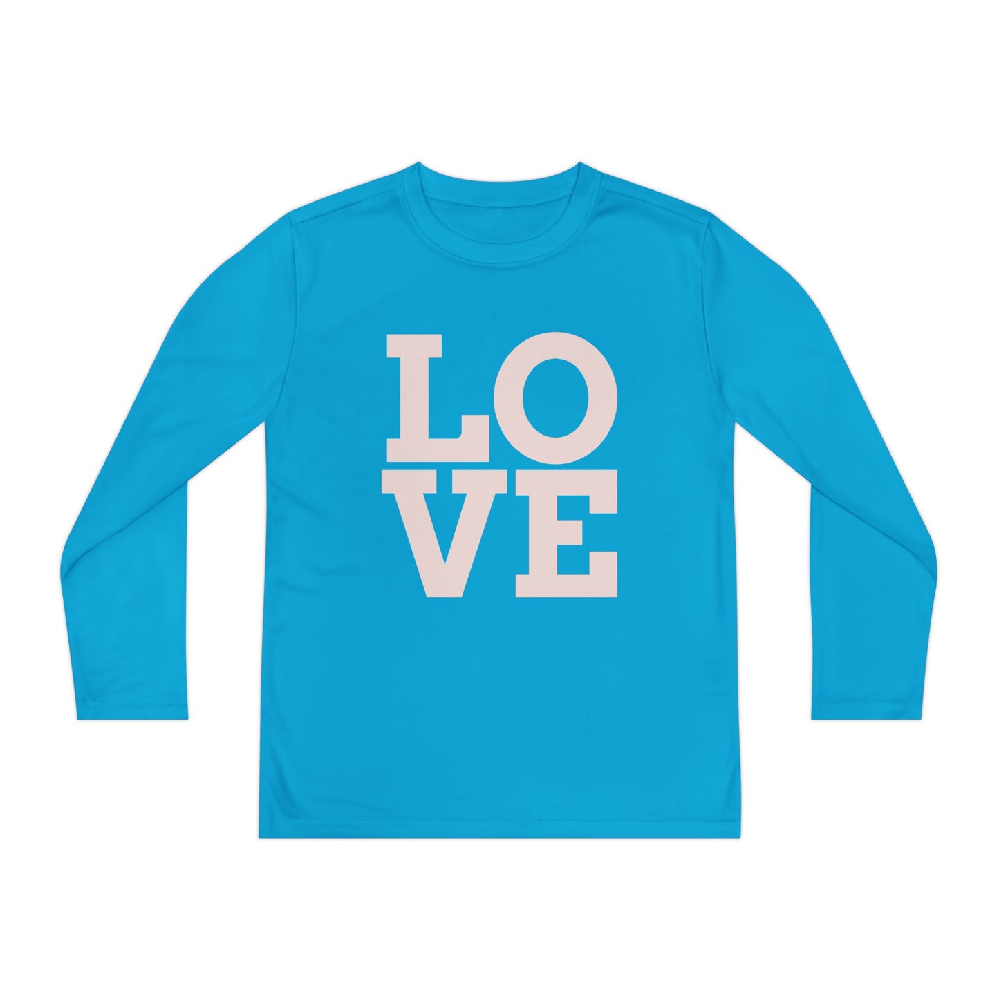 Youth Long Sleeve Love Competitor Tee | Cute Kids Shirt, Gift for Teens, Unique Style Tee, Birthday Present, Be Yourself Wear