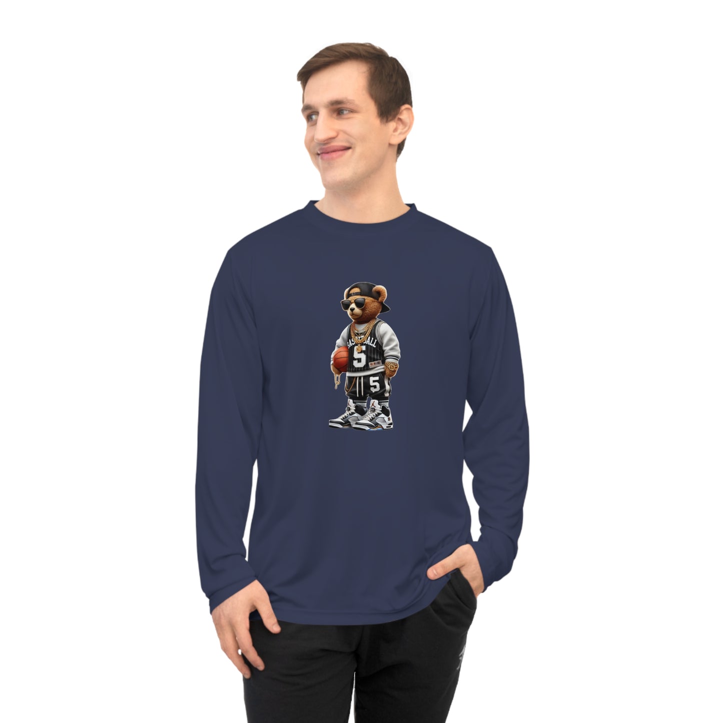 Cool Bear Graphic Long Sleeve Shirt | Casual Sportswear, Unisex Activewear, Streetwear Fashion, Gift for Sports Lovers