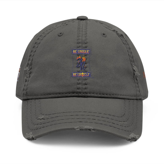 Distressed Dad Hat with Embroidery, Casual Cap, Unisex Hat, Fashion Accessory, Gift for Dad, Trendy Headwear